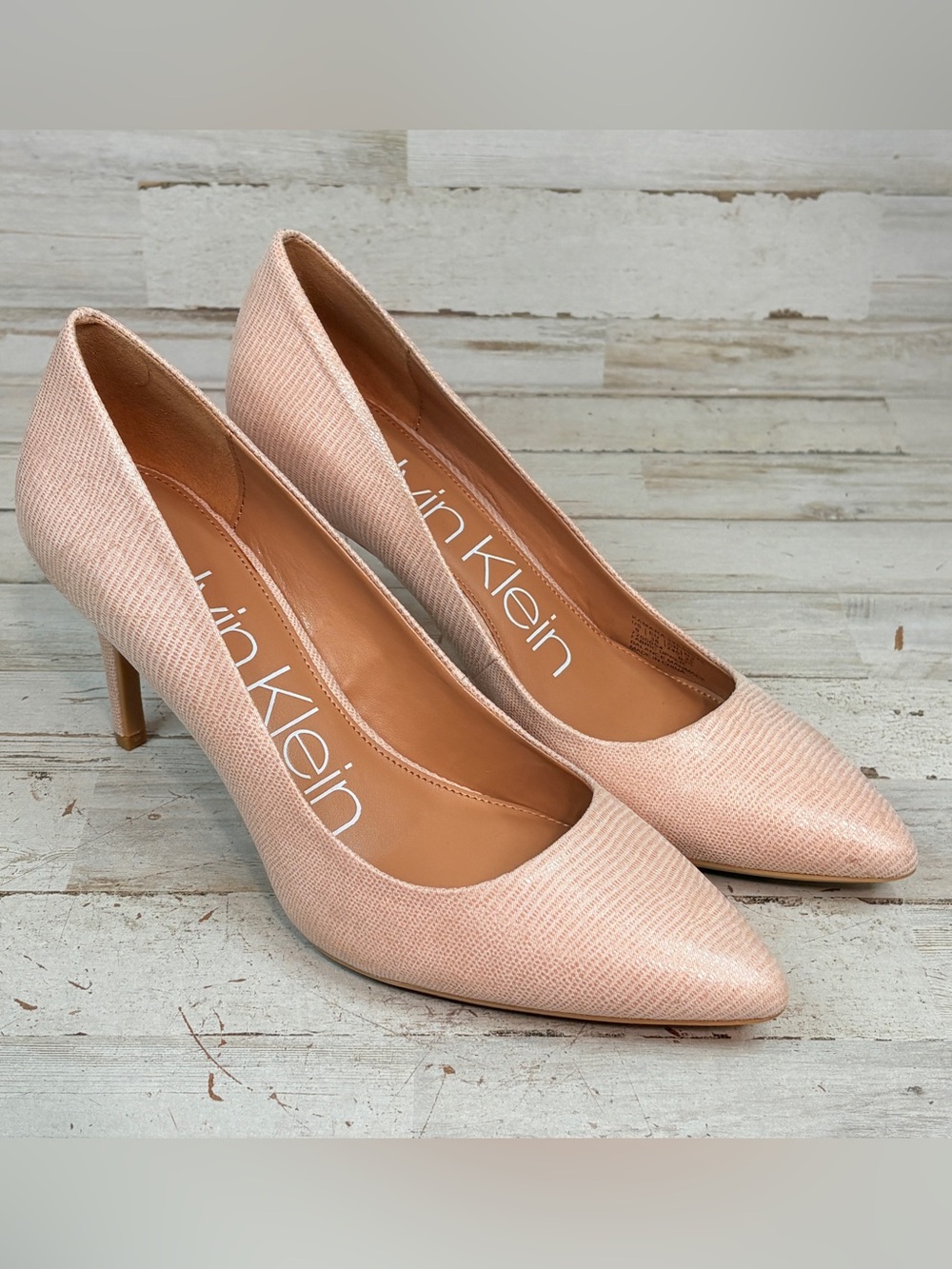 Calvin Klein Kamara Nude Pointed Toe Pumps Classic Neutral Heels Women’s 8